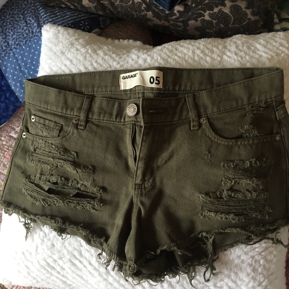 Garage Olive Green Shorts
